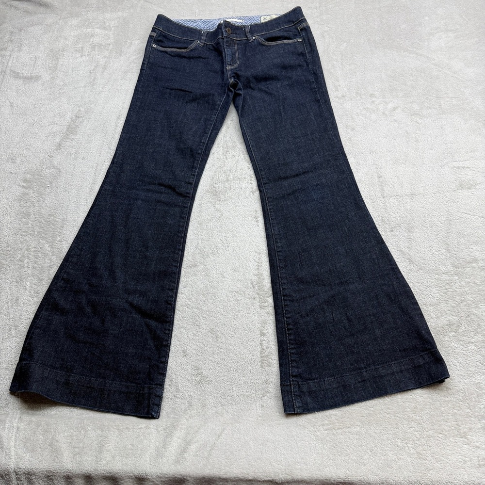 Gap Flare Jeans Women 8R Dark Wash Limited Edition Wide Leg Y2K Boho Retro Denim